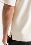 Hugo - Relaxed Fit T-Shirt With Pleat - Cream