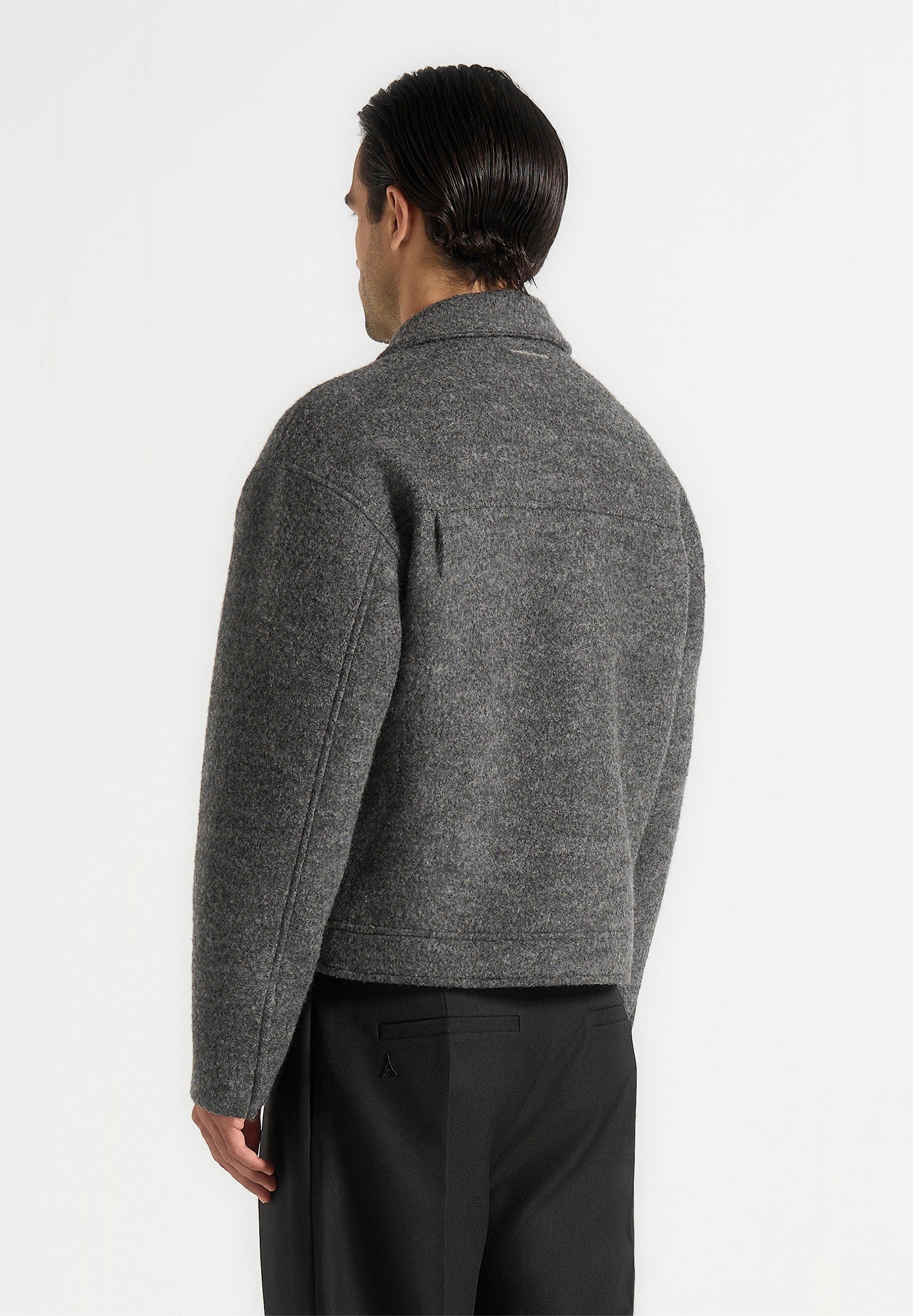 Aurel - Wool Jacket With Revere Collar - Grey