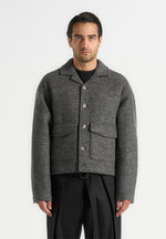 Aurel - Wool Jacket With Revere Collar - Grey