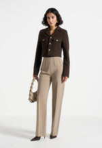 Daphina - Tailored Wool Jacket - Brown