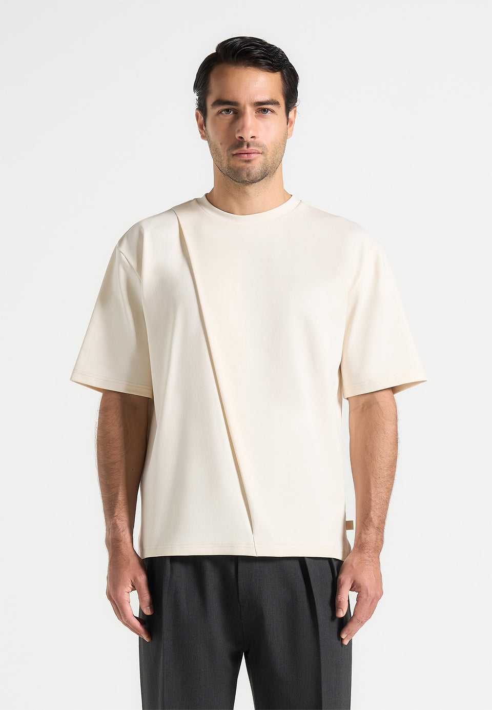 hugo-relaxed-fit-cotton-t-shirt-with-pleat-cream