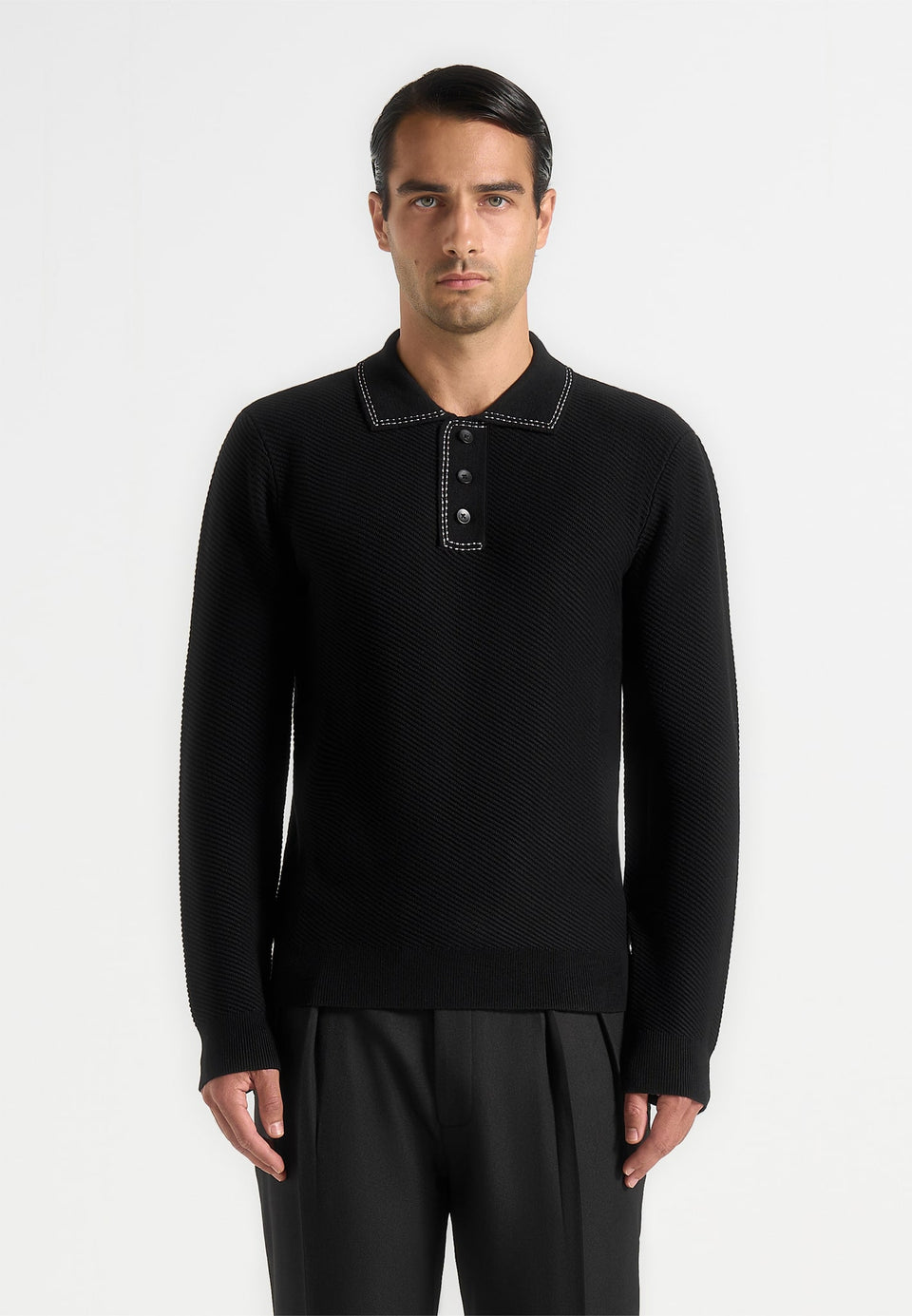 aymeric-whipstitch-detail-long-sleeve-knit-polo-shirt-black