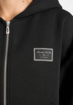 Ray - Unisex Neoprene Cropped Zip Hoodie - Black