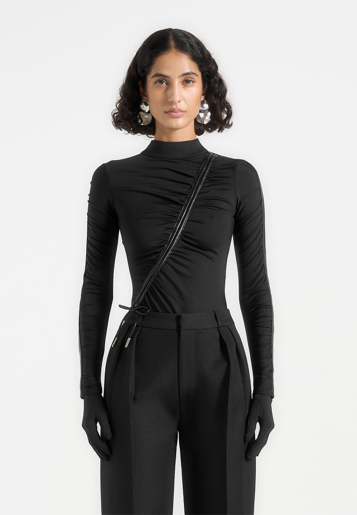 mid-neck-glove-bodysuit-with-ruching-black 