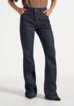 Abbie - Stacked Fit And Flare Jeans - Indigo