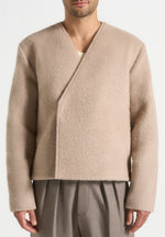 Loris - Kimono Minimal Wool Jacket - Beige