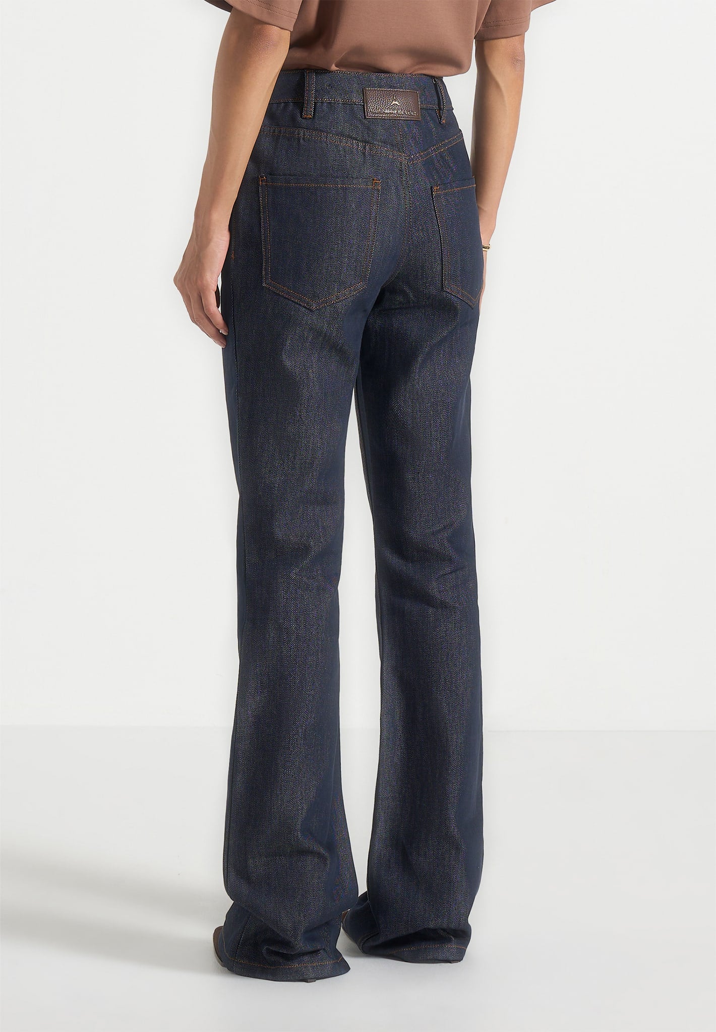Abbie - Stacked Fit And Flare Jeans - Indigo