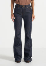 Abbie - Stacked Fit And Flare Jeans - Indigo