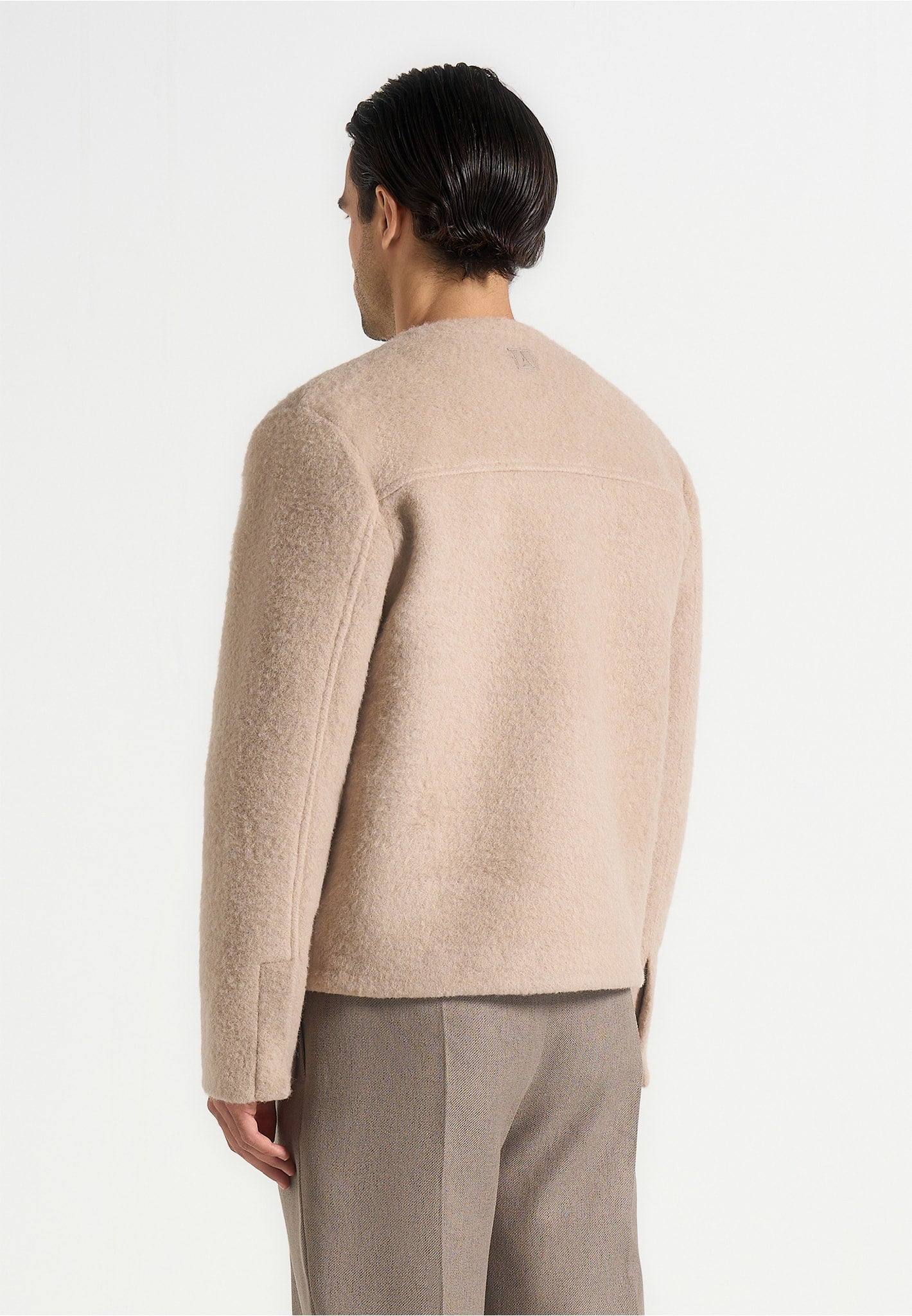 Loris - Kimono Minimal Wool Jacket - Beige