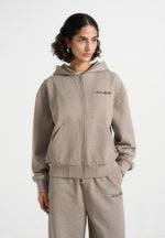 JS002 - Unisex Signature Relaxed Fit Zip Hoodie - Taupe