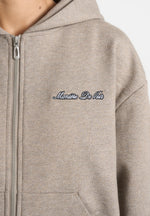 JS002 - Unisex Signature Relaxed Fit Zip Hoodie - Taupe