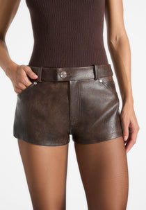 Samia - Vintage Mini Shorts - Brown