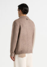 Jean - Mohair-Blend Colour Block Cardigan - Beige/Taupe