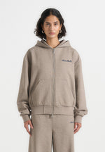 JS002 - Unisex Signature Relaxed Fit Zip Hoodie - Taupe