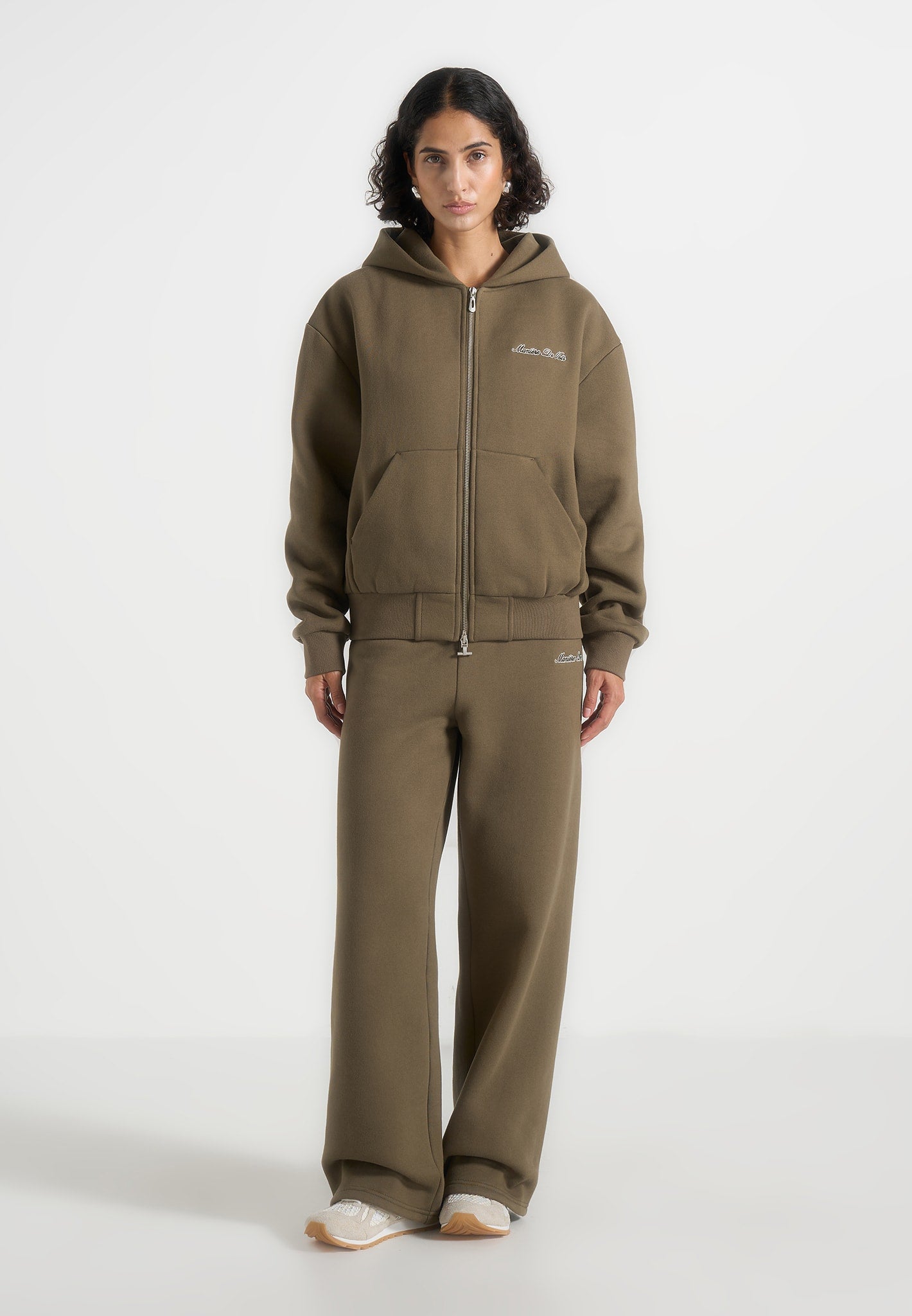 Zia - Unisex Signature Relaxed Fit Zip Hoodie - Olive