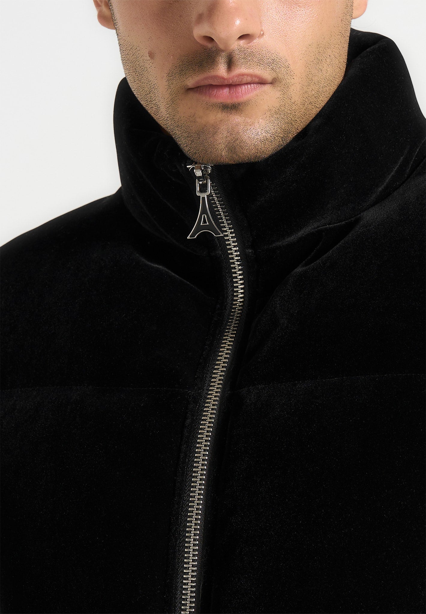 Manu - Velvet Puffer Gilet - Black