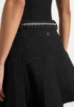 Édith - Tweed Pleated Skort With Chain - Black
