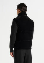 Manu - Velvet Puffer Gilet - Black