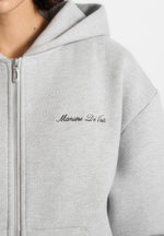 JS002 - Unisex Signature Relaxed Fit Zip Hoodie - Marl Grey