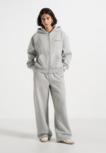 JS002 - Unisex Signature Relaxed Fit Zip Hoodie - Marl Grey