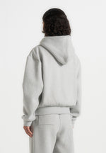 Zia - Unisex Signature Relaxed Fit Zip Hoodie - Marl Grey
