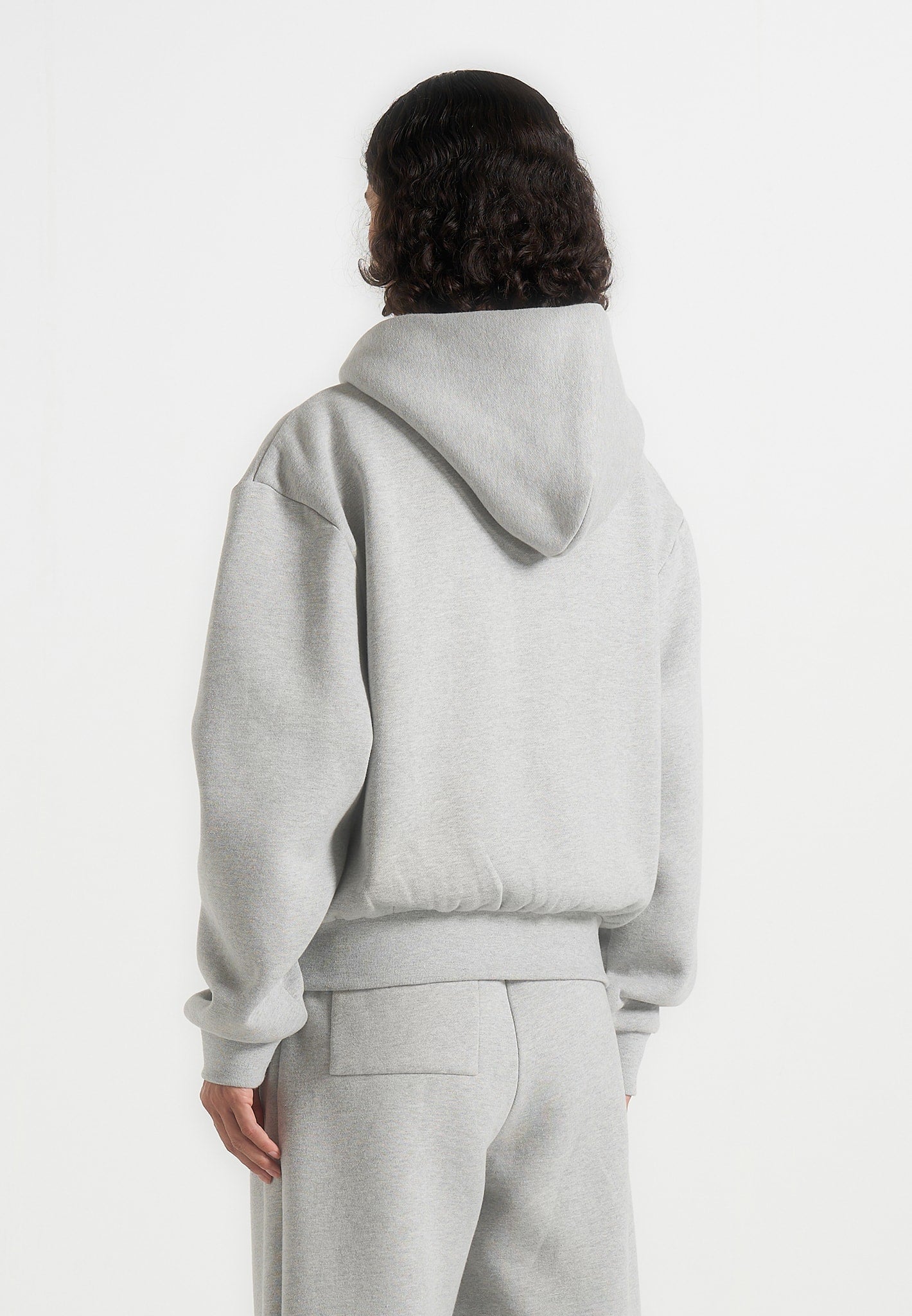 JS002 - Unisex Signature Relaxed Fit Zip Hoodie - Marl Grey