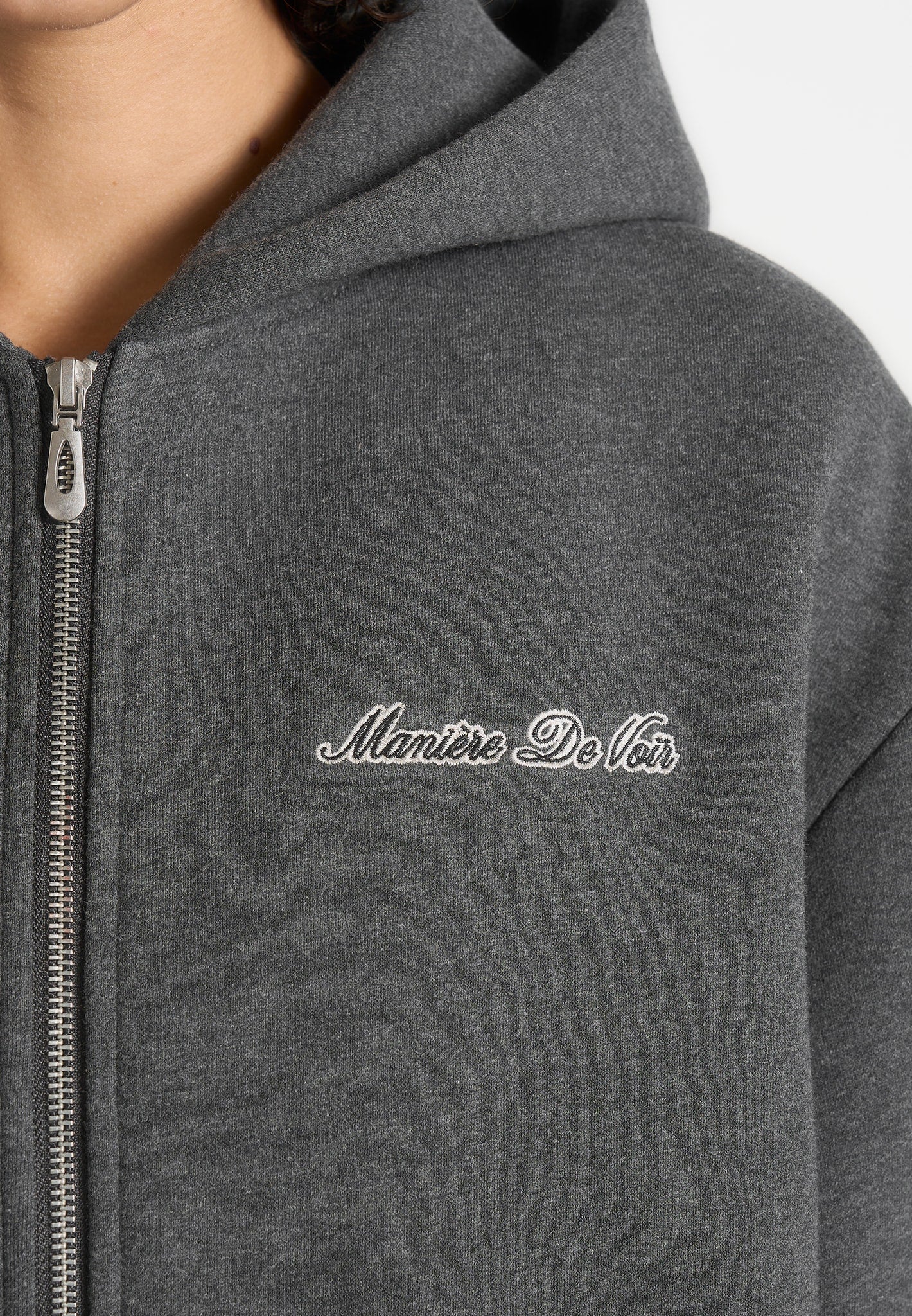 JS002 - Unisex Signature Relaxed Fit Zip Hoodie - Charcoal Grey