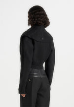 Emya - 2-in-1 Knit Shrug With Twisted Bandeau Top - Black