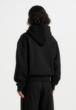 Zia - Unisex Signature Relaxed Fit Zip Hoodie - Black
