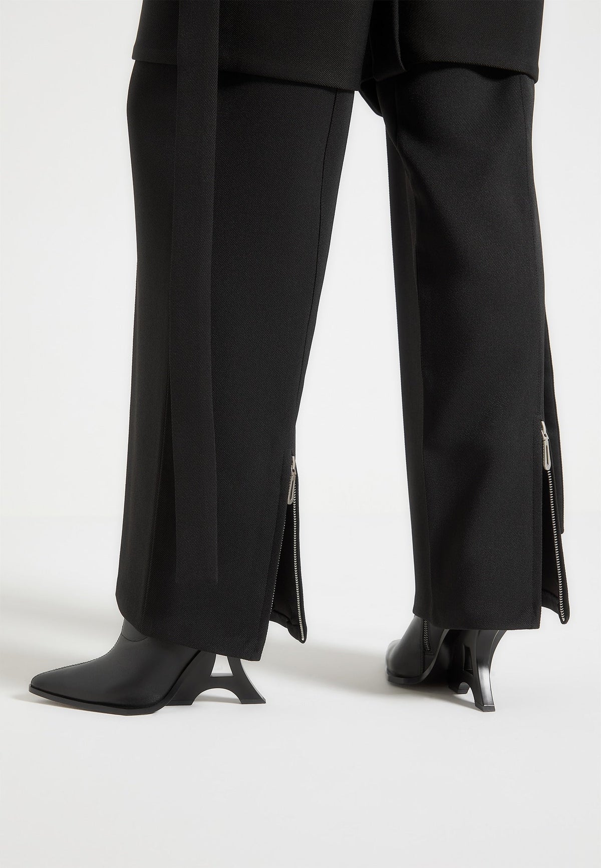 Isabelle - Tailored Belted Strap Detail Trousers - Black