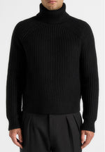 Rudy - Roll Neck Chunky Knit Jumper - Black