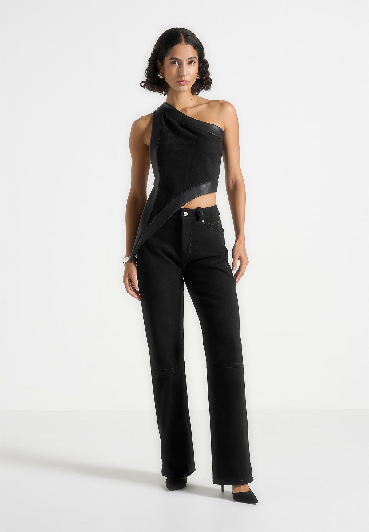 Kalie - Suede Trousers - Black
