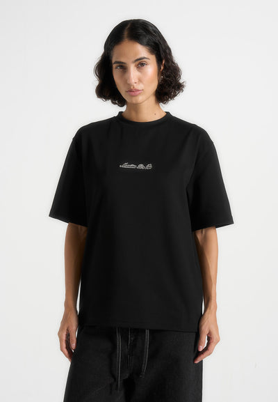 Ari - Unisex Signature Relaxed Fit Cotton T-Shirt - Black
