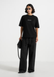 TS001 - Unisex Signature Relaxed Fit Cotton T-Shirt - Black