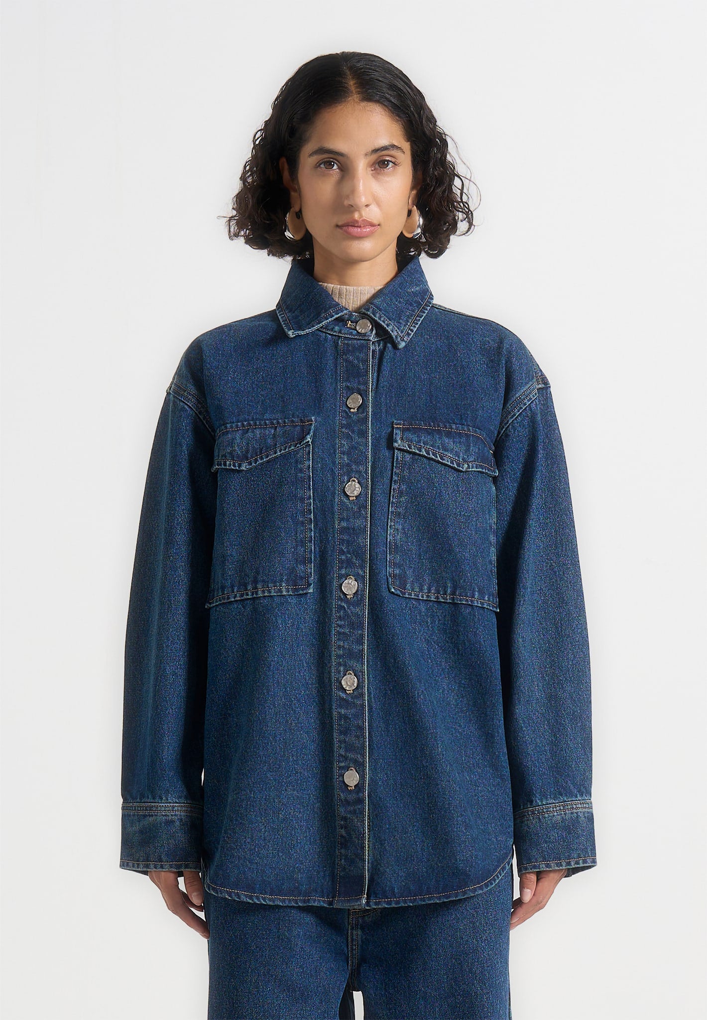 Joy - Denim Oversized Shirt - Indigo