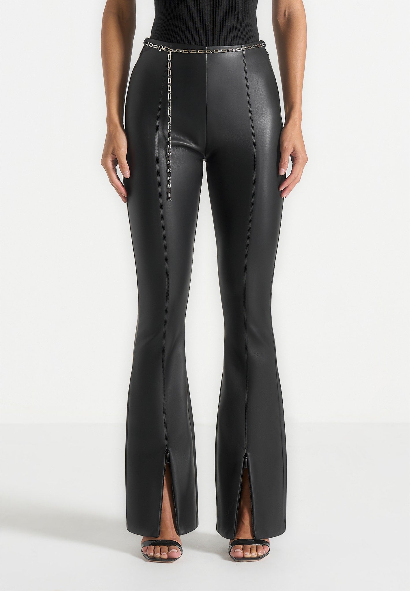 ninon-leather-fit-and-flare-trousers-with-chain-black