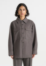 Joy - Tailored Oversized Shirt - Grey Marl