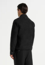 Michel - Suede Jacket With Revere Collar - Black