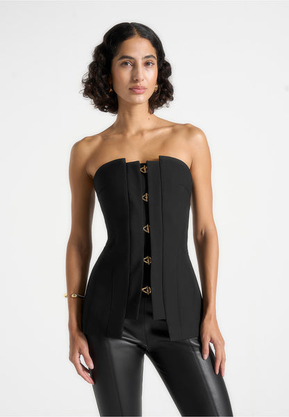 Viviane - Clasp Detail Bandeau Top - Black | Manière De Voir