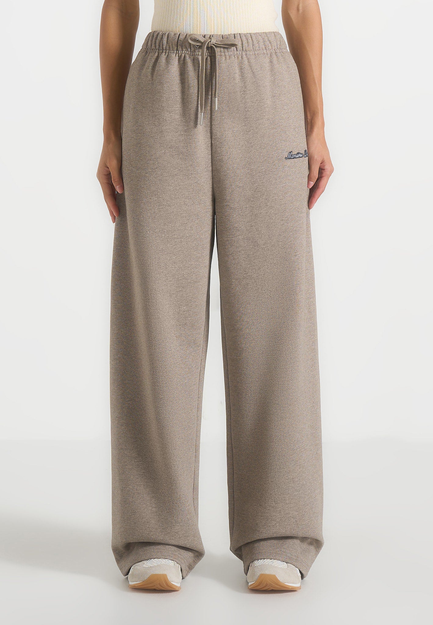 JS003 - Unisex Signature Wide Leg Joggers - Taupe