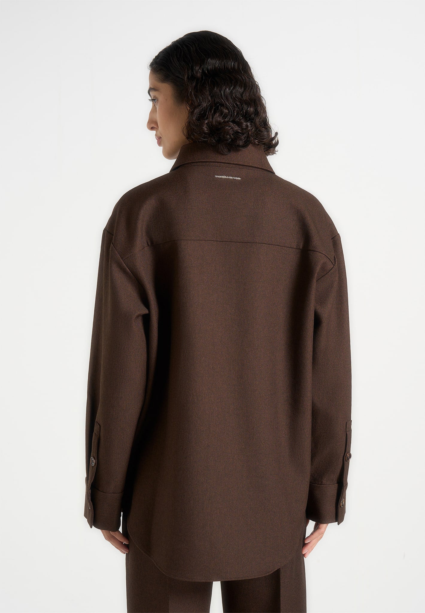 Joy - Tailored Oversized Shirt - Brown
