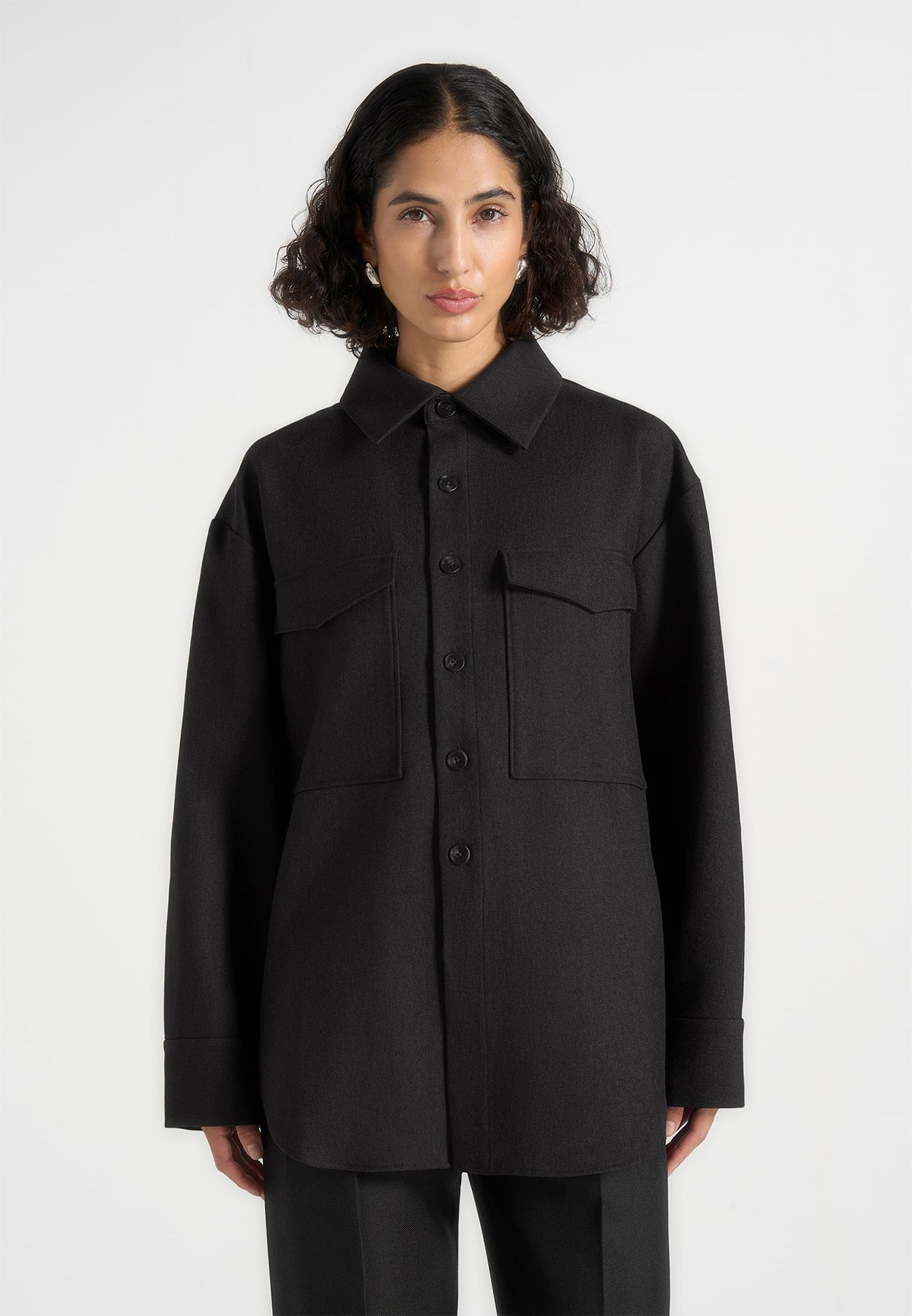 Joy - Tailored Oversized Shirt - Black