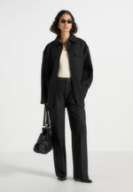 Joy - Tailored Oversized Shirt - Black