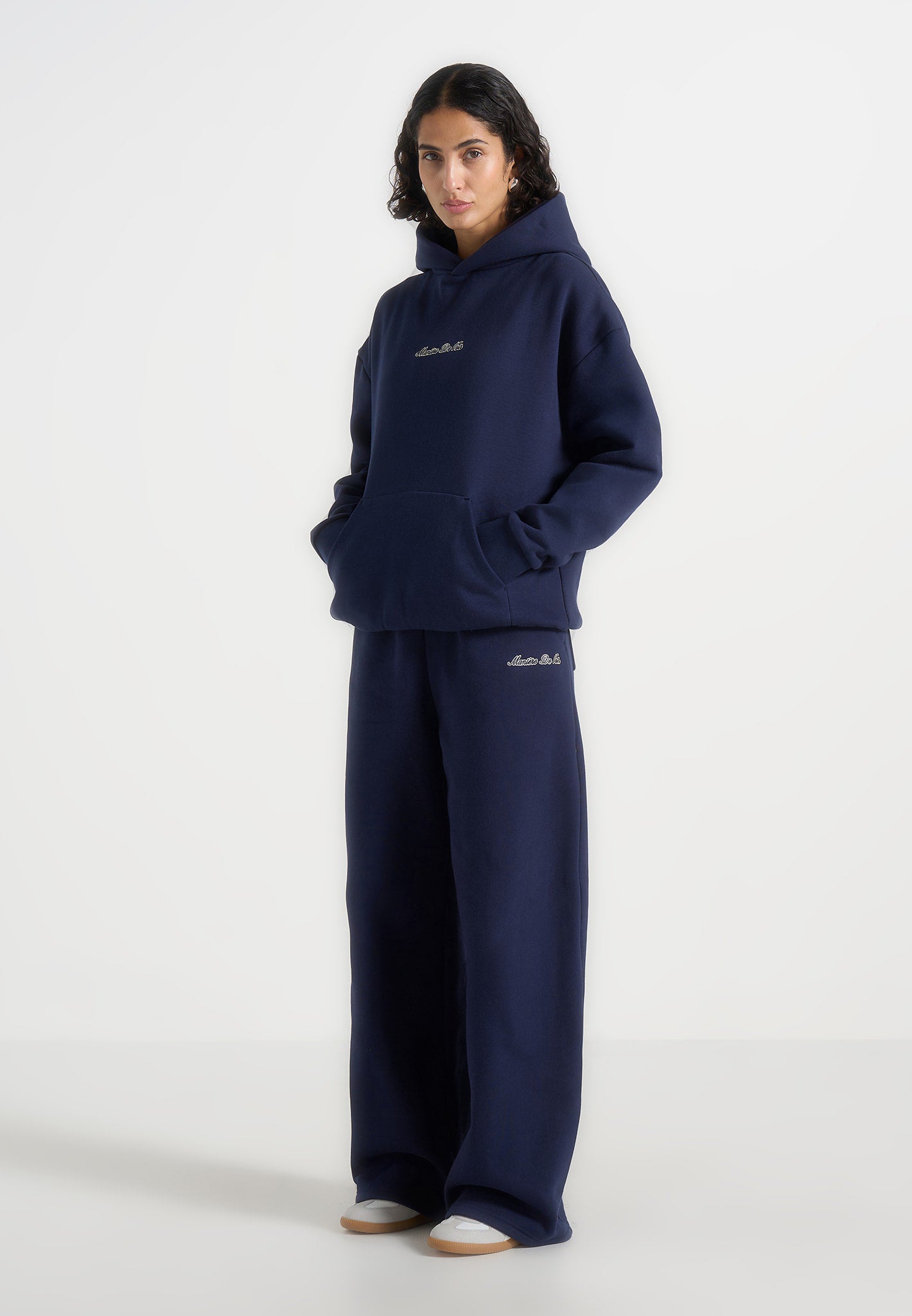 JS003 - Unisex Signature Wide Leg Joggers - Navy
