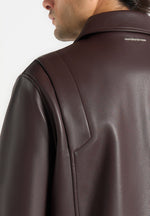 Yves - Minimal Leather Jacket - Brown
