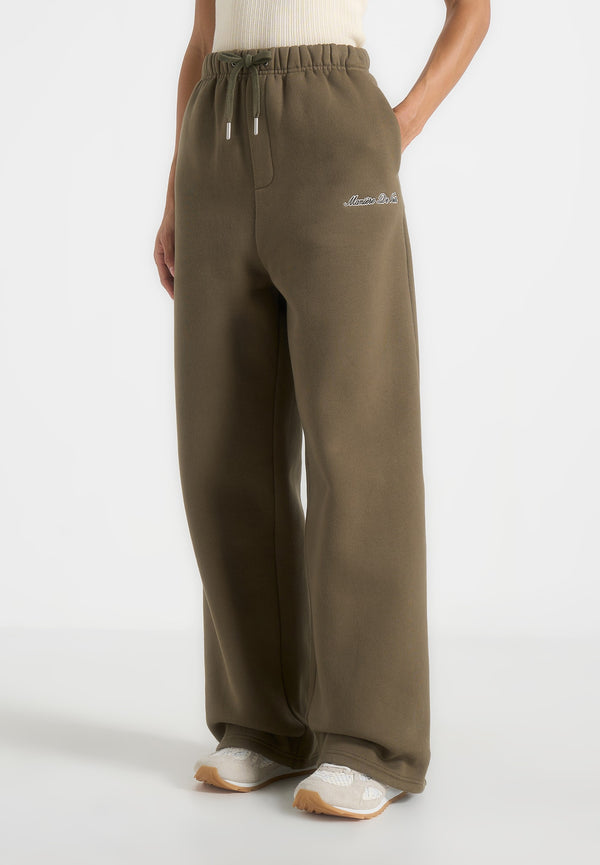 Taylor - Unisex Signature Wide Leg Joggers - Olive