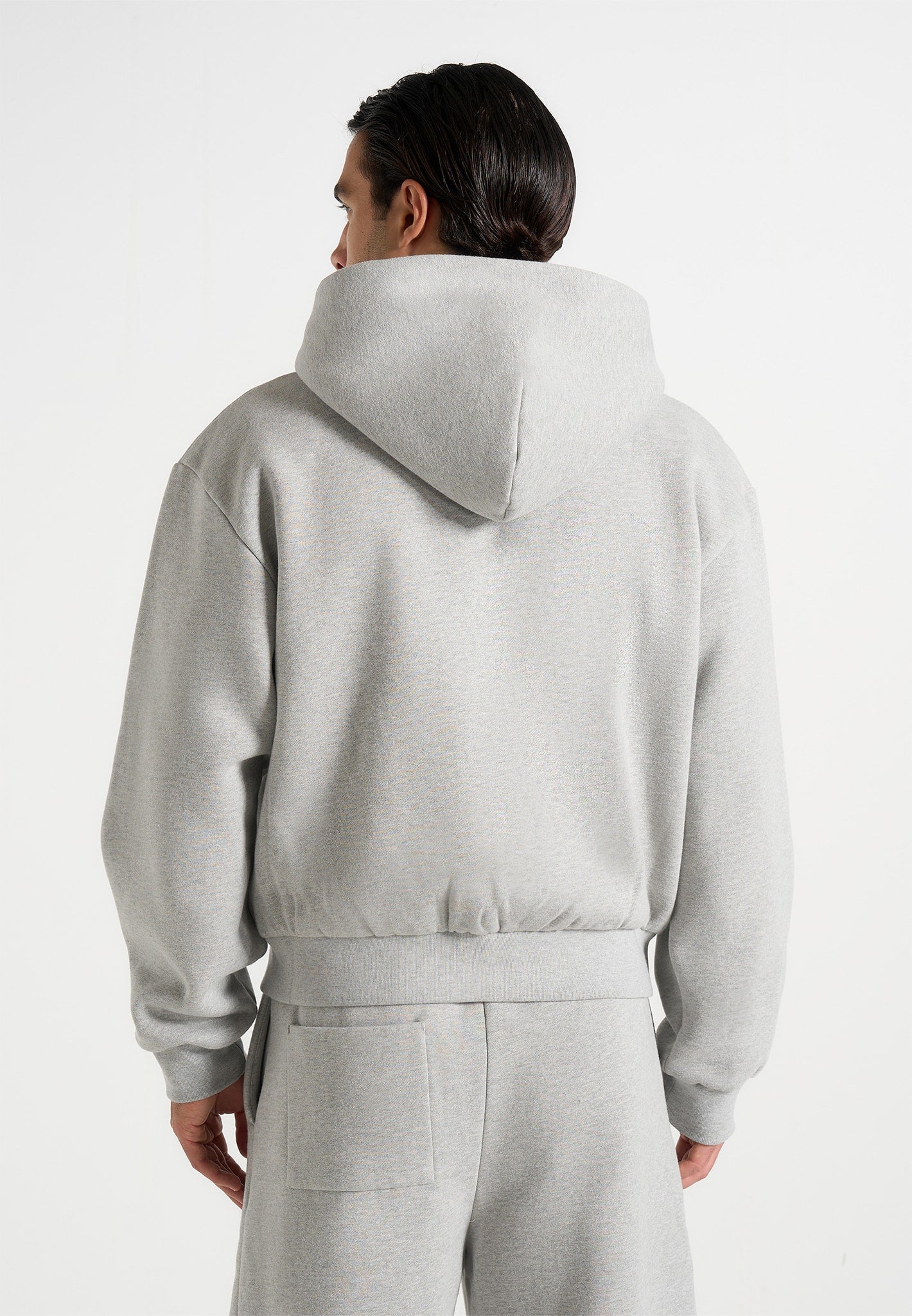 Zia - Unisex Signature Relaxed Fit Zip Hoodie - Marl Grey