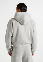 Zia - Unisex Signature Relaxed Fit Zip Hoodie - Marl Grey