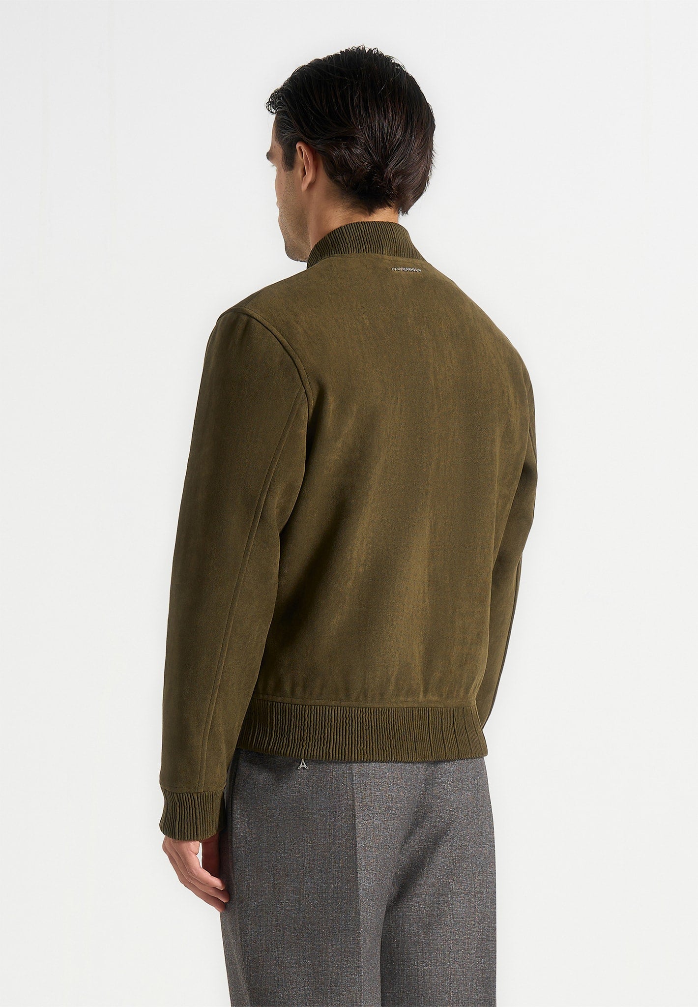 Arsène - Suede Bomber Jacket - Olive