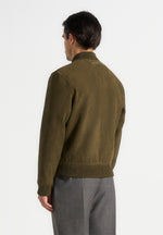 Arsène - Suede Bomber Jacket - Olive